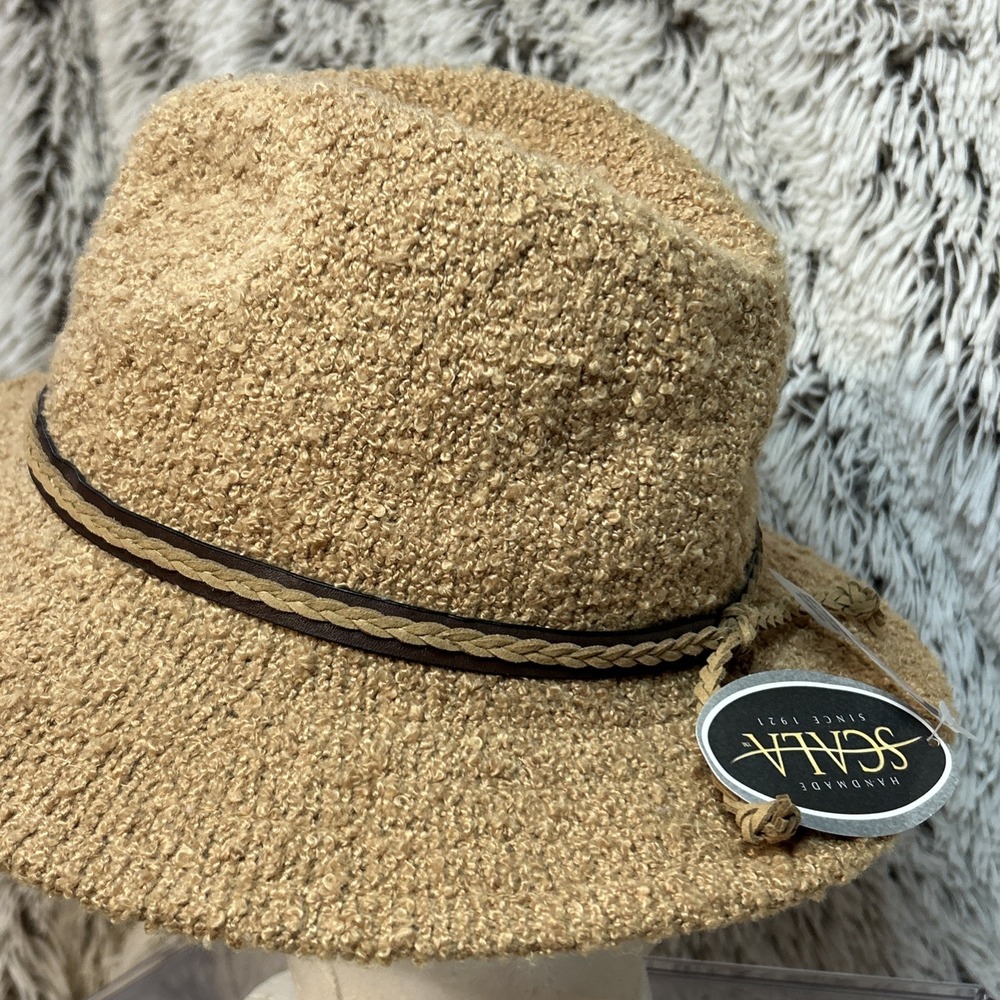 Scala Women's Soft Sun Hat Adjustable Size Handmade Braided Band Tan OSFM NWT - Picture 2 of 10
